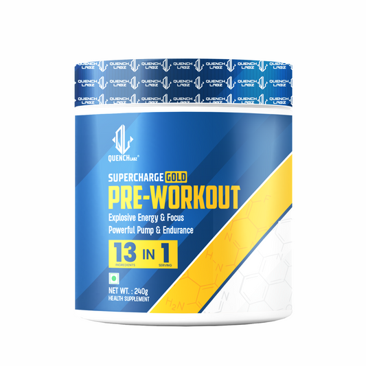 Supercharge Gold Pre Workout | Energy, Focus, Pump, Strength & Endurance Pre Workout