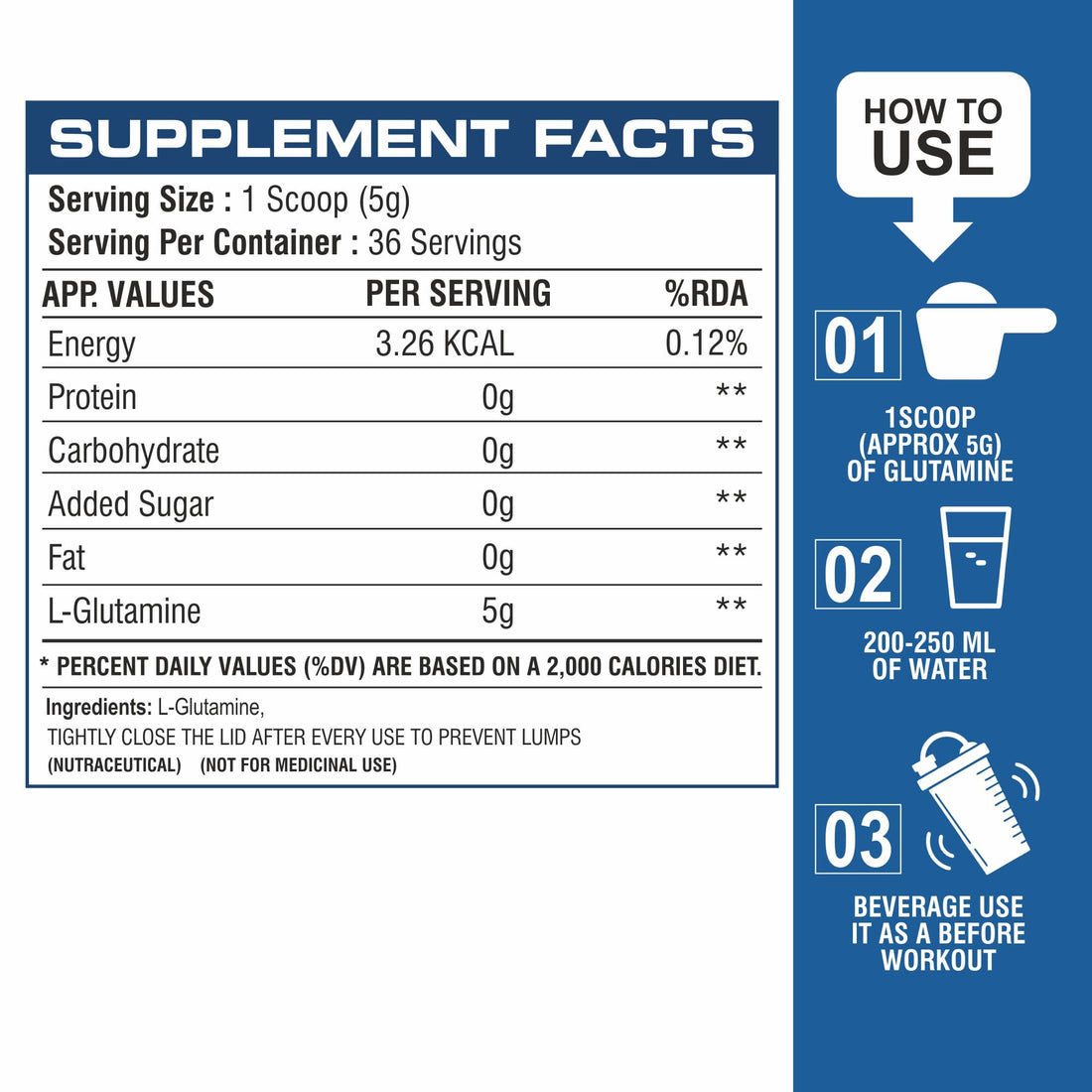 Glutamine 180 gm