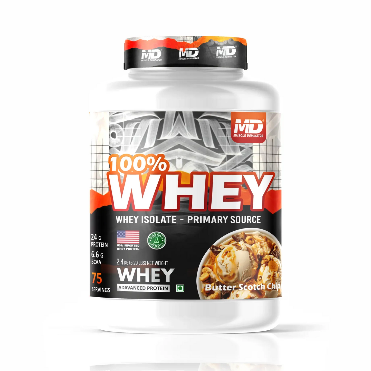 MD 100% Whey Advanced Protein | 24g Protein| 6.6g BCAA