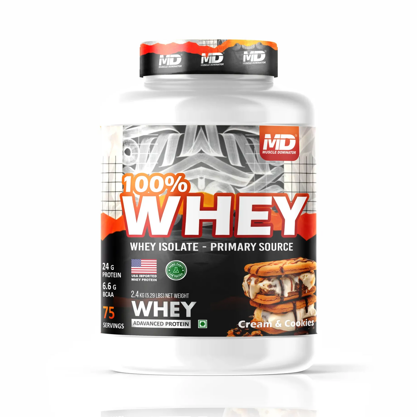 MD 100% Whey Advanced Protein | 24g Protein| 6.6g BCAA