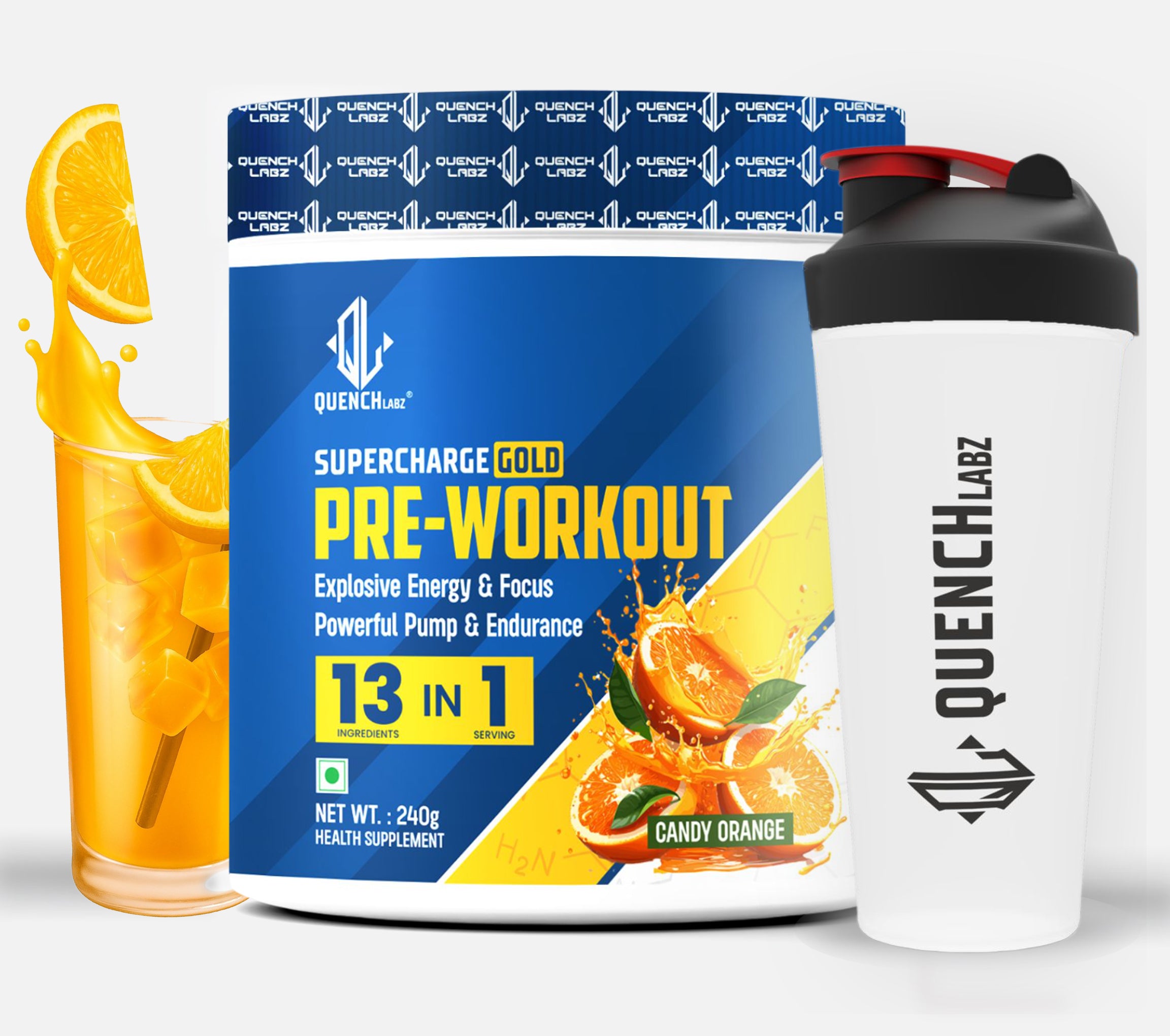 Supercharge Gold Pre Workout | Energy, Focus, Pump, Strength & Endurance Pre Workout