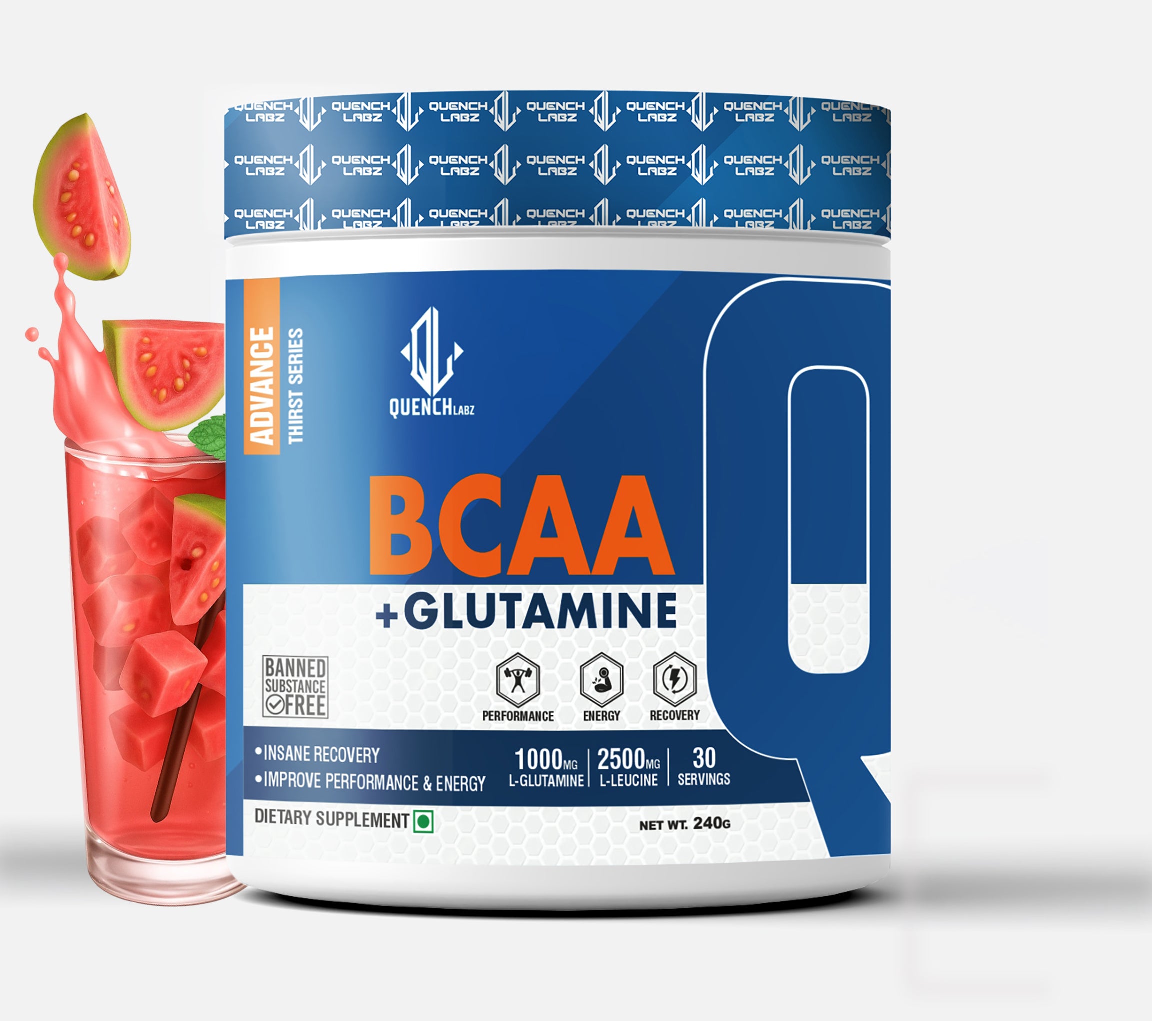 BCAA + ग्लुटामाइन - मांसपेशी रिकभरी पूरक