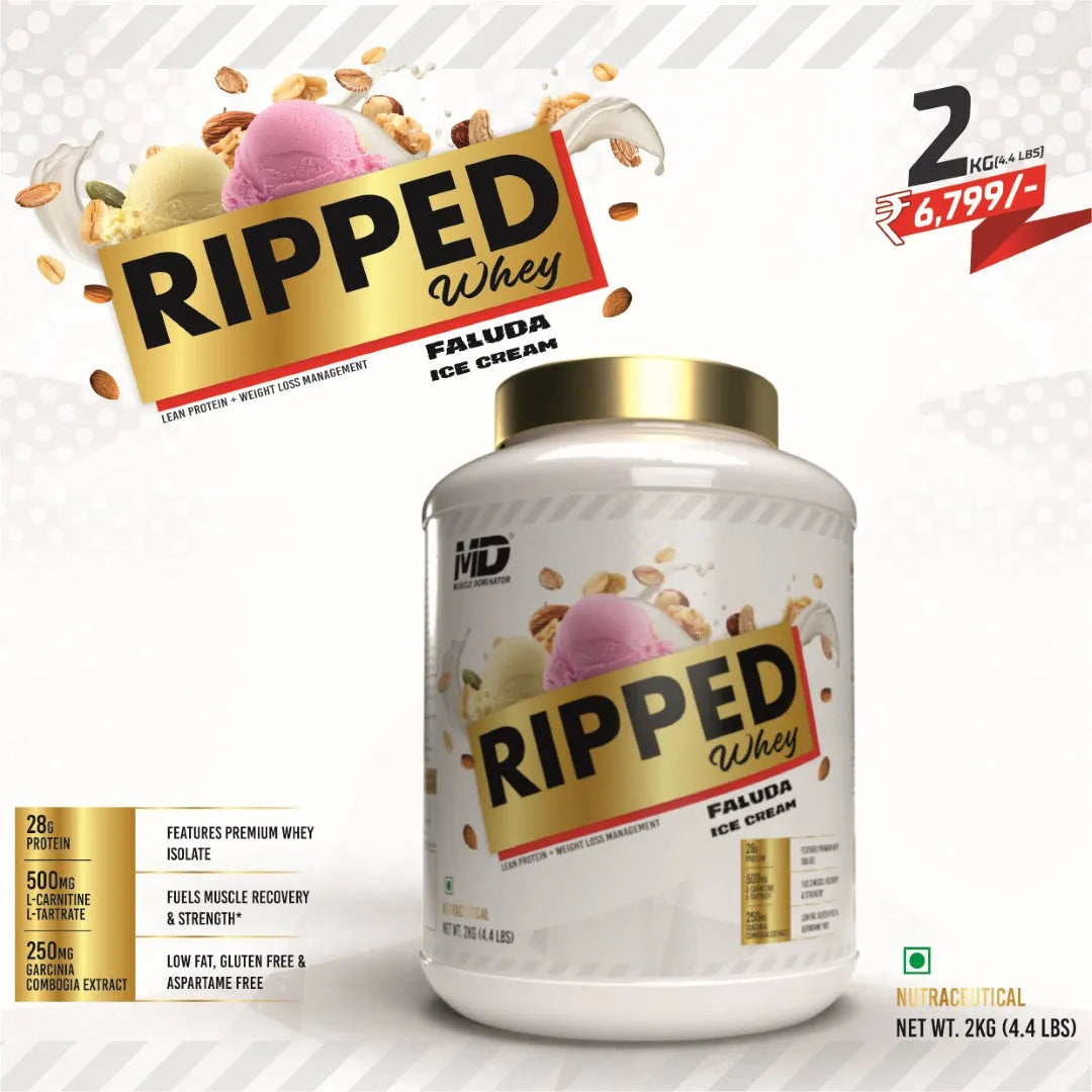 MD Ripped Whey | 28G Protein | 0.5G L-Carnitine, L-Tartrate | 0.25G Garcinia Combogia Extract - Quenchlabz