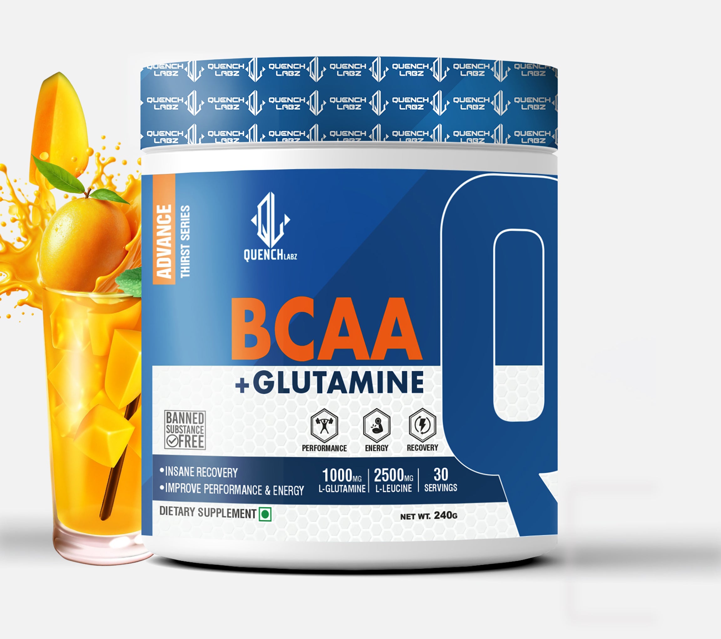 BCAA + ग्लुटामाइन - मांसपेशी रिकभरी पूरक