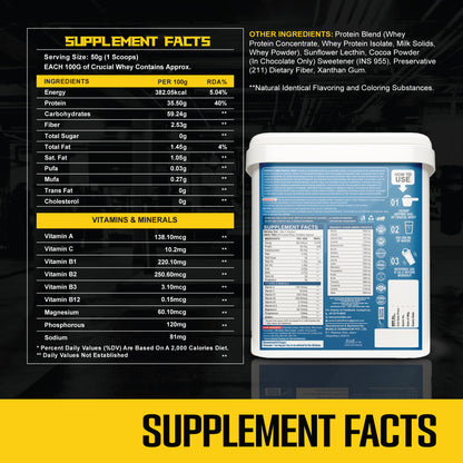 Crucial Whey Protein | Low Carb | 35.5 G Protein