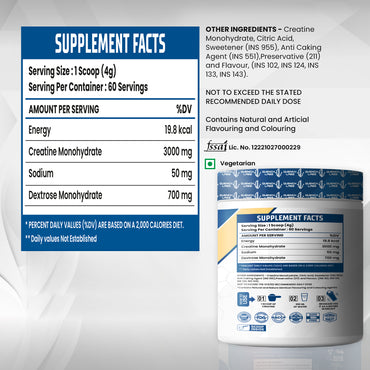 Micronized Gold Creatine Monohydrate | Lab Tested | Enhanced Absorption | 100% Pure Creatine