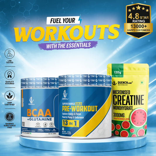 Workout Stack (Pre-Workout 240 Gm + BCAA 240 Gm + Creatine 120 Gm)