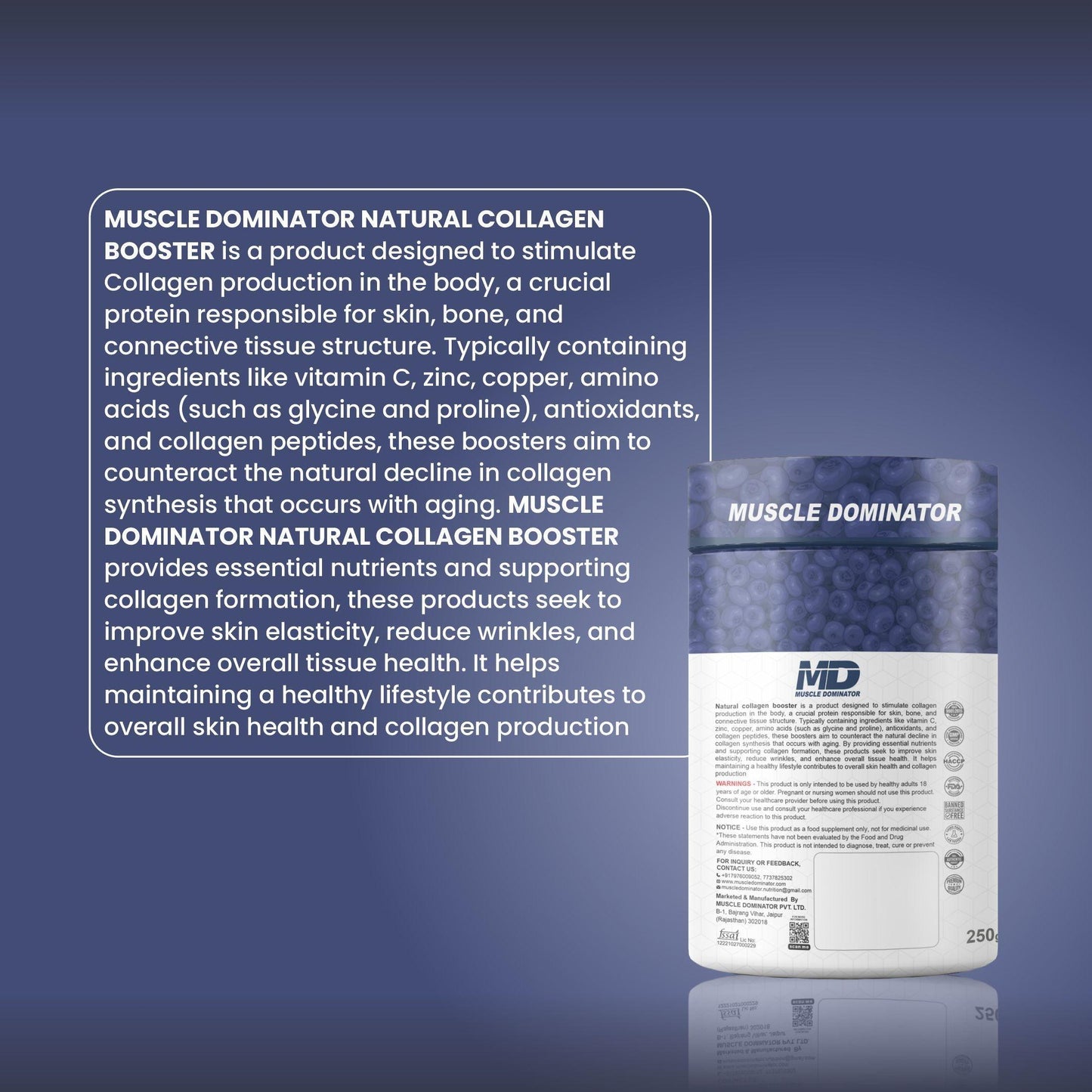 MD Natural Collagen Booster |  Youthful Skin, Strong Hair & Nails | 250gm