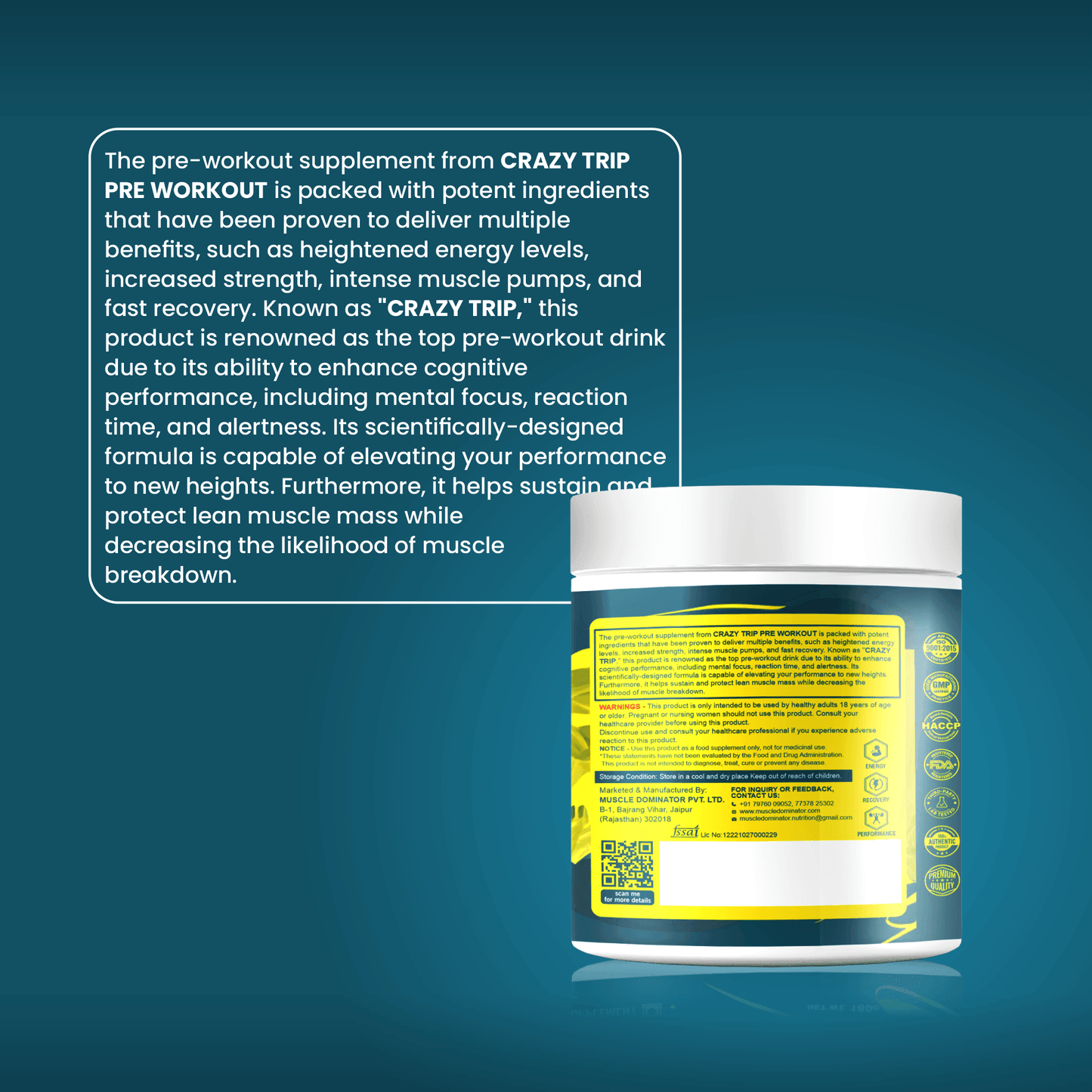 MD Crazy Trip Pre-Workout – Unleash Maximum Performance - 180 gm