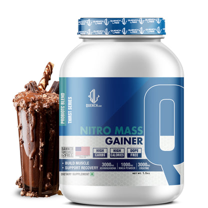 Nitro Mass Gainer | 3G Ashwagandha | 1G Macca | 3G Creatine | with Shaker