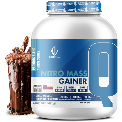 Nitro Mass Gainer | 3G Ashwagandha | 1G Macca | 3G Creatine | with Shaker