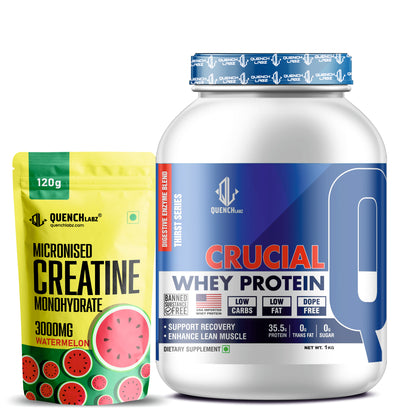 Crucial Whey Protein 1Kg + Creatine Monohydrate 120gm Combo