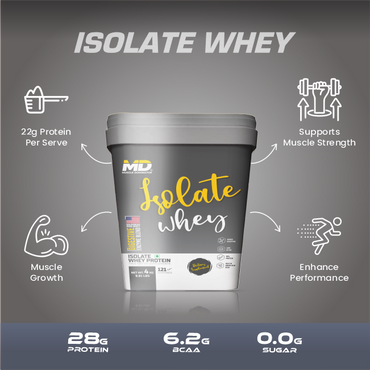 MD Isolate Whey Protein | 28 G Protein | 6 G BCAA