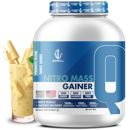 Nitro Mass Gainer | 3G Ashwagandha | 1G Macca | 3G Creatine | with Shaker