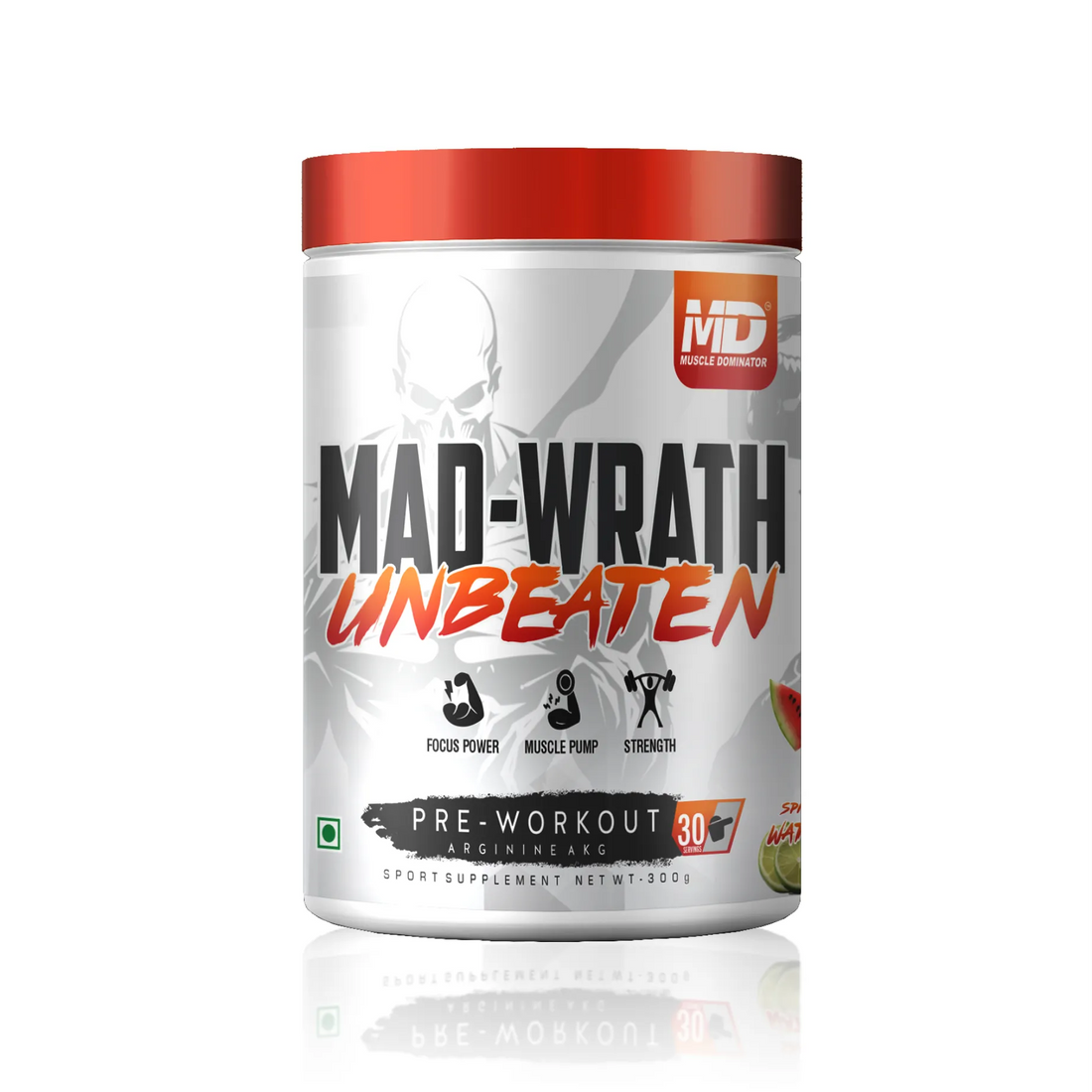 MD Mad-Wrath Unbeaten Pre-Workout | 3.5g Beta-Alanine | 2g L-Citrulline | 30 Serving