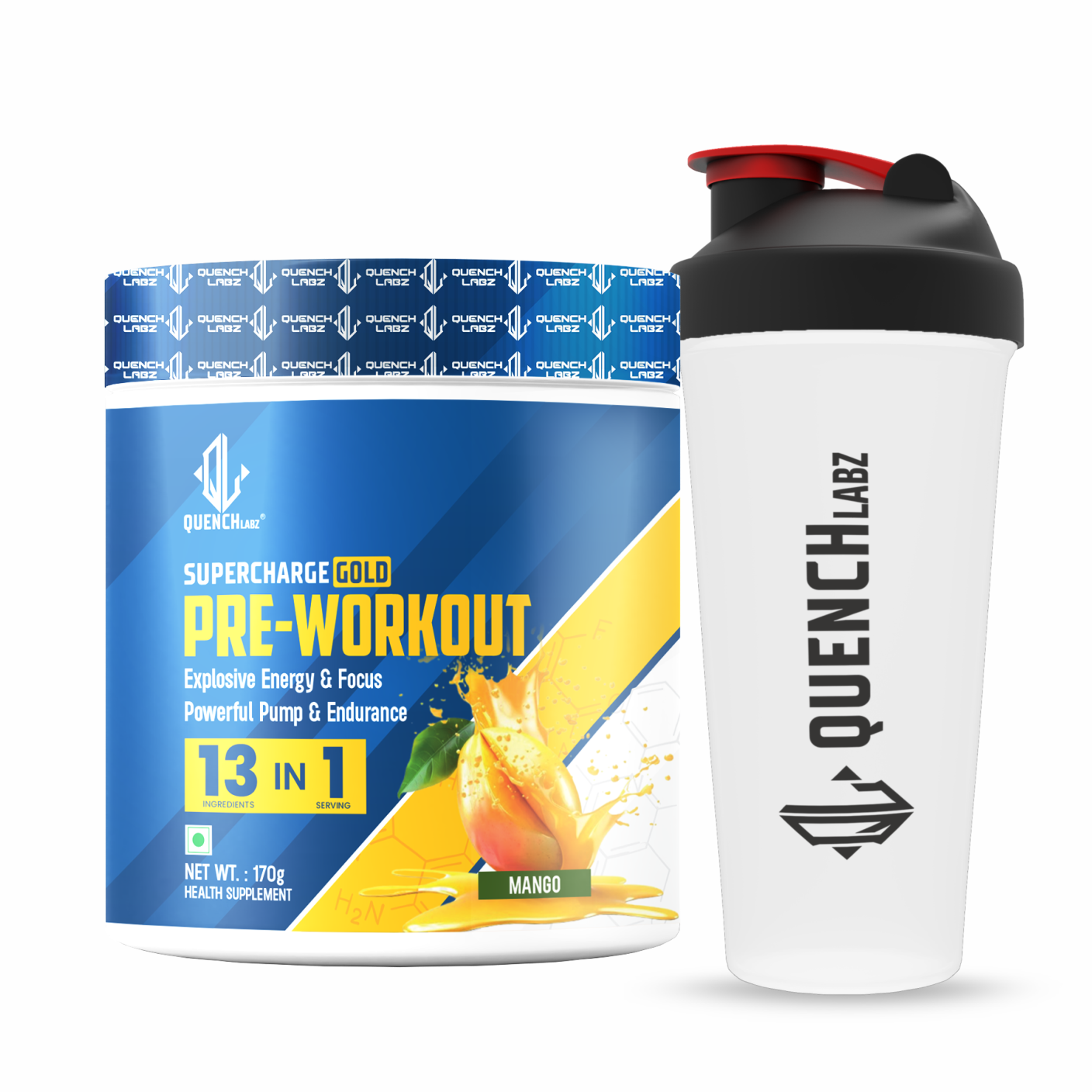 Supercharge Gold Pre Workout | Energy, Focus, Pump, Strength & Endurance Pre Workout