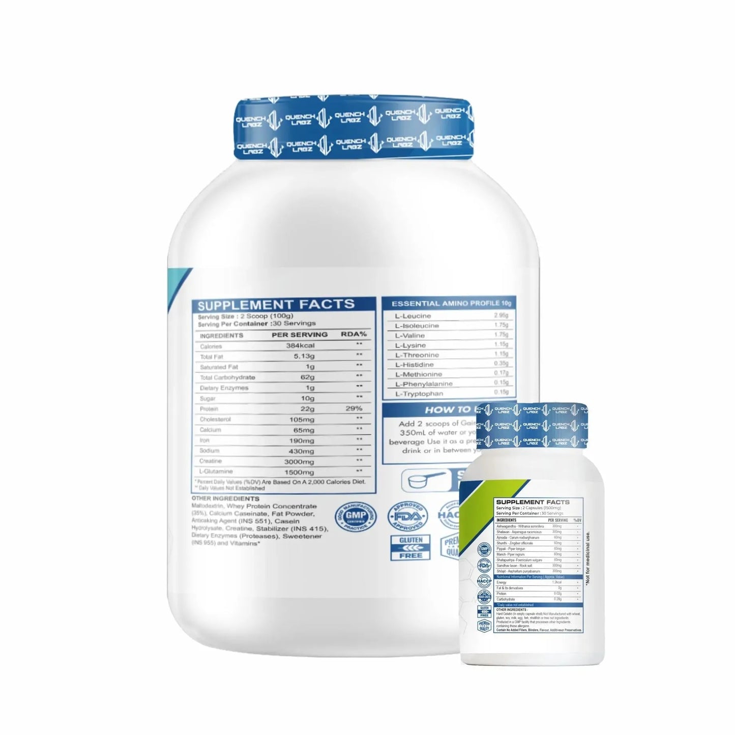 Mass Gainer 3 Kg + Mass Gain 60 capsules + Shaker 700 ml