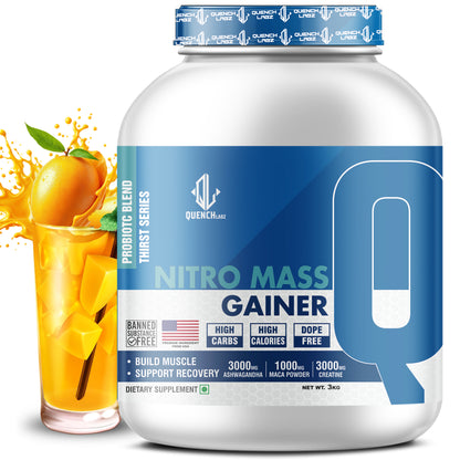 Nitro Mass Gainer | 3G Ashwagandha | 1G Macca | 3G Creatine | with Shaker