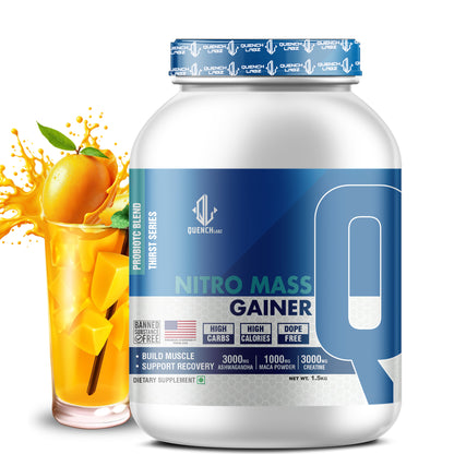 Nitro Mass Gainer | 3G Ashwagandha | 1G Macca | 3G Creatine | with Shaker