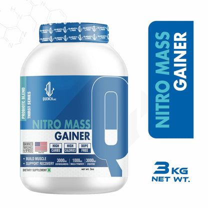 Nitro Mass Gainer | 3G Ashwagandha | 1G Macca | 3G Creatine | with Shaker