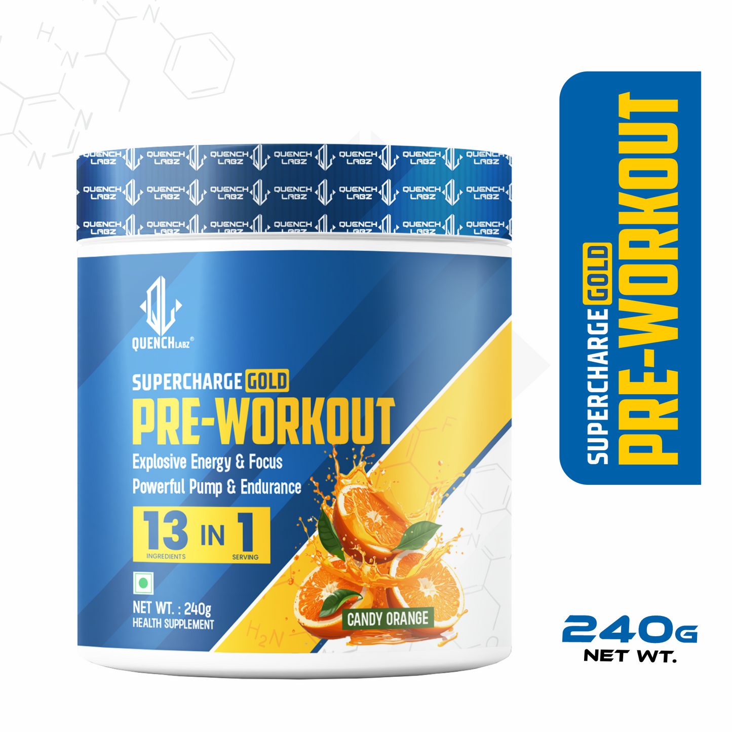 Supercharge Gold Pre Workout | Energy, Focus, Pump, Strength & Endurance Pre Workout