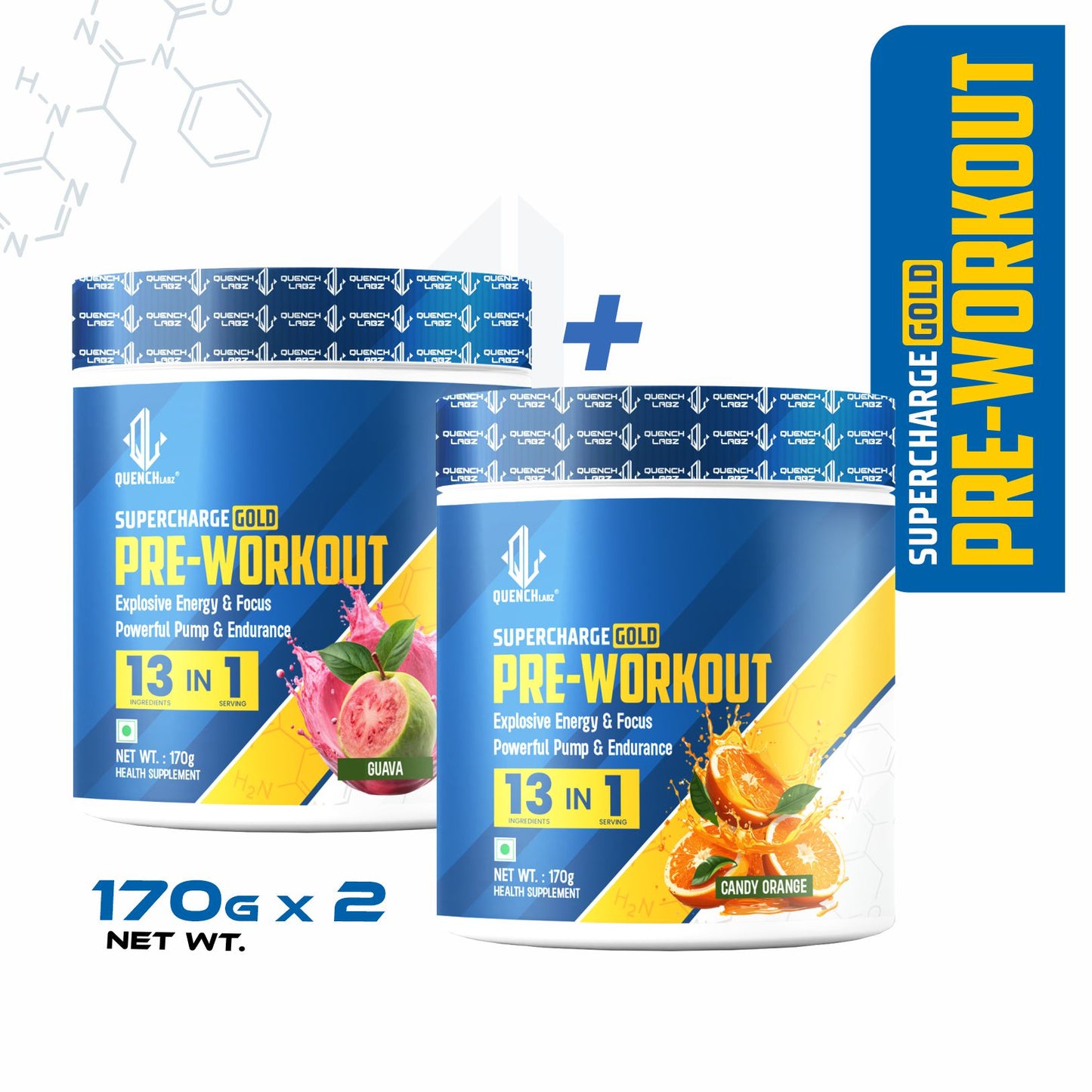 Supercharge Gold Pre Workout | Energy, Focus, Pump, Strength & Endurance Pre Workout