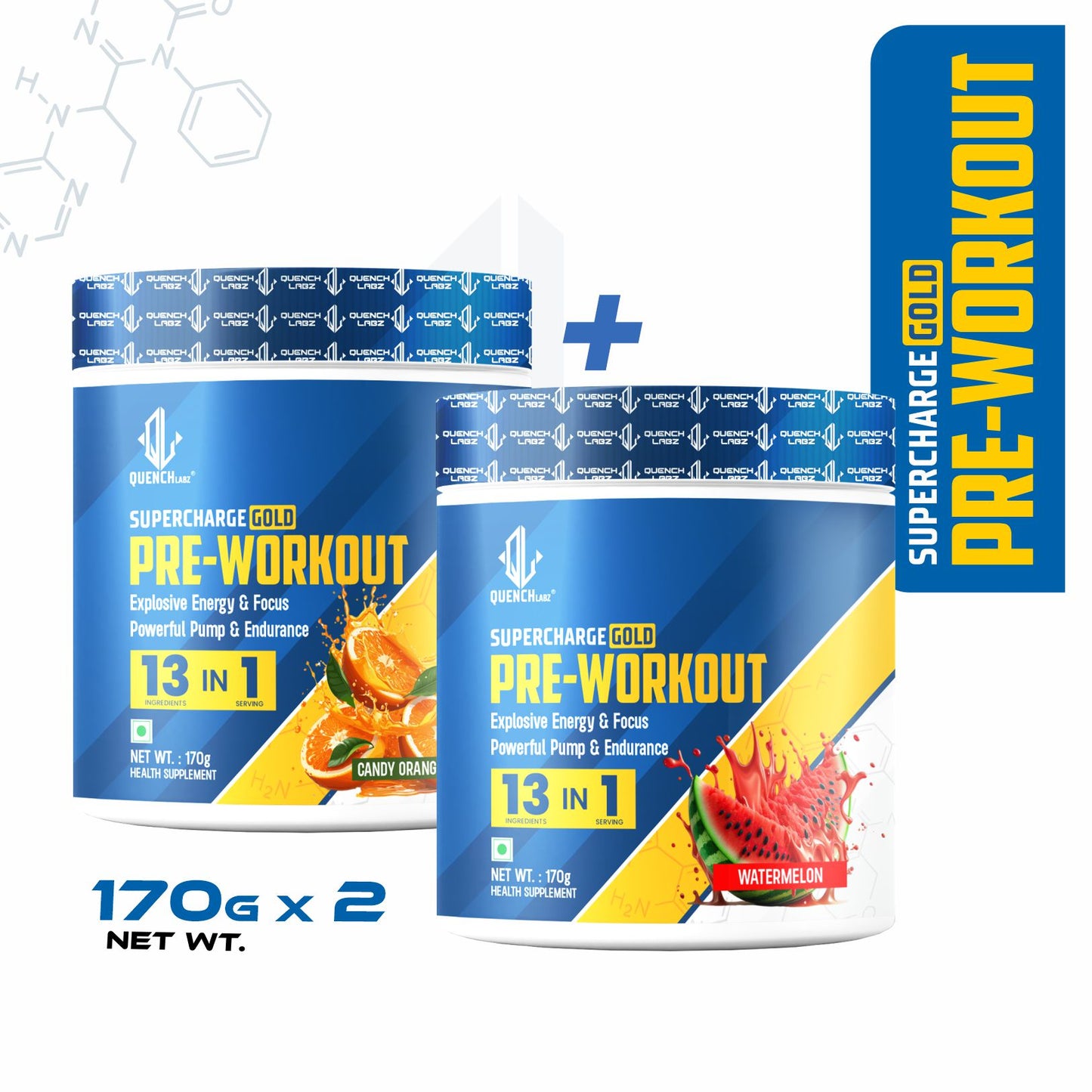 Supercharge Gold Pre Workout | Energy, Focus, Pump, Strength & Endurance Pre Workout