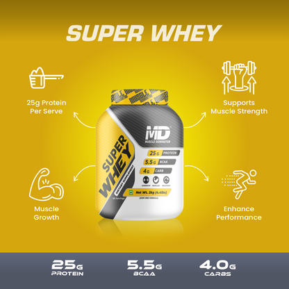 Super Whey Protein | 25 G Protein | 5.5 G BCAA | 4 G Carb