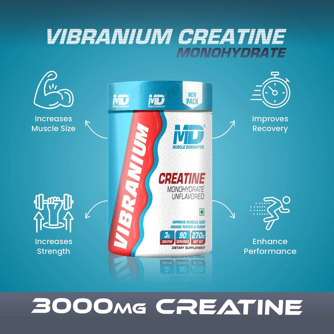 MD Vibranium Creatine Monohydrate - 3 G Creatine