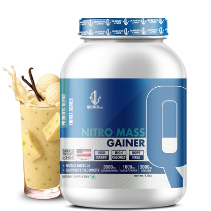 Nitro Mass Gainer | 3G Ashwagandha | 1G Macca | 3G Creatine | with Shaker