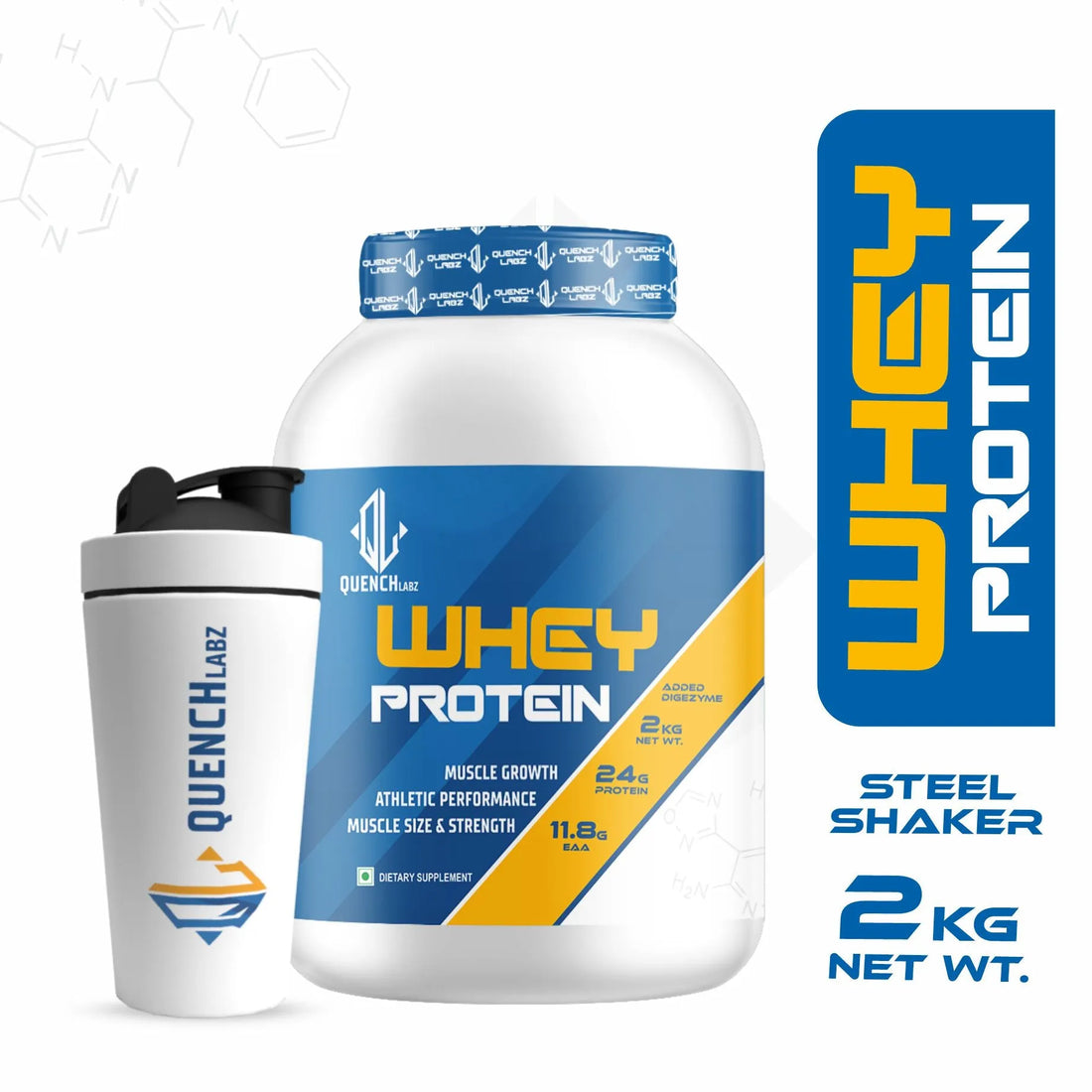 Premium Whey Protein 2 Kg + Steel Shaker Combo