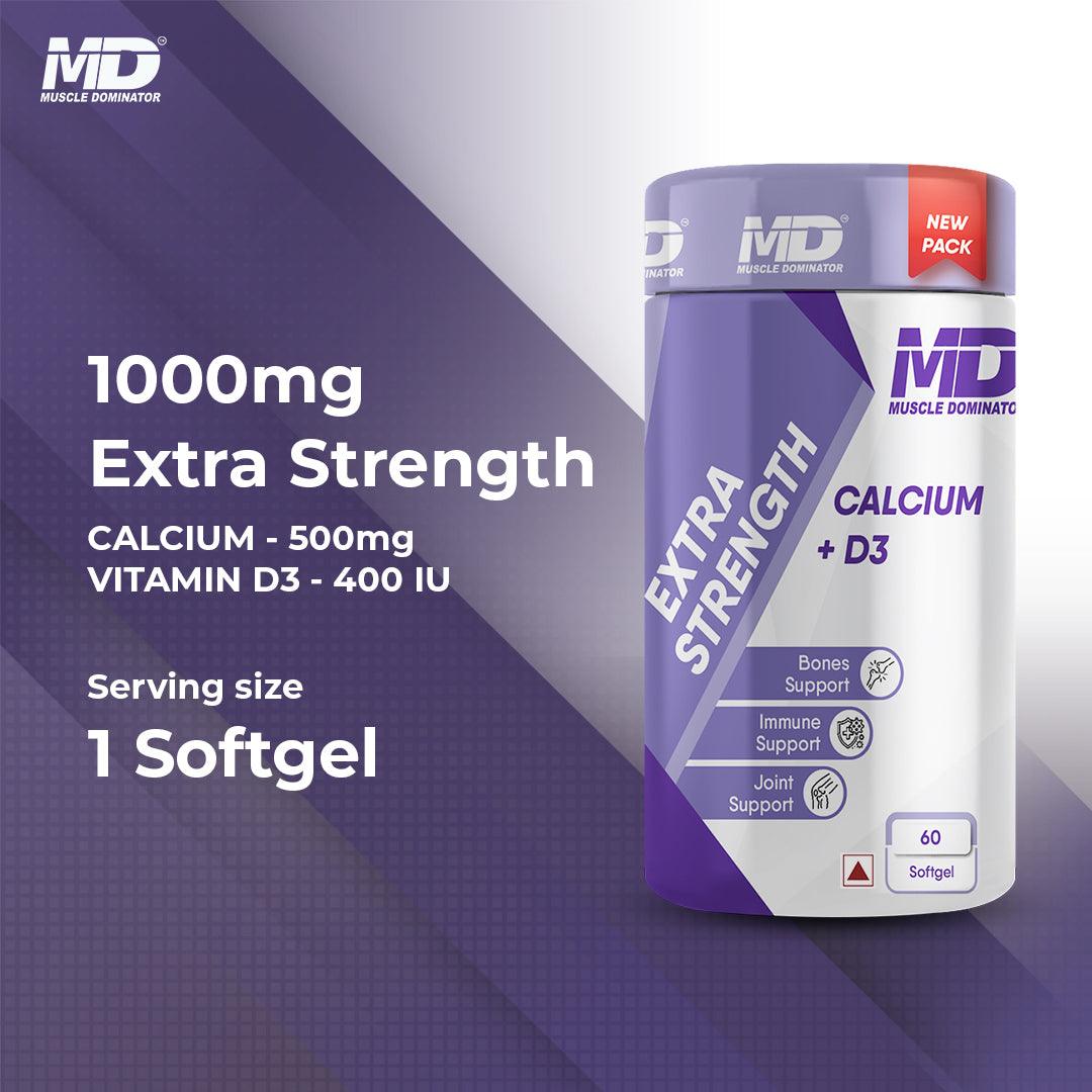 Calcium and Vitamin D3 1000mg Extra Strength - Quenchlabz