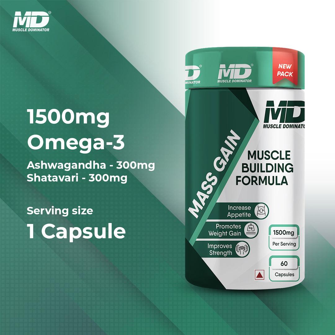 Mass Gain - Muscle Building Formula 1500mg - Quenchlabz