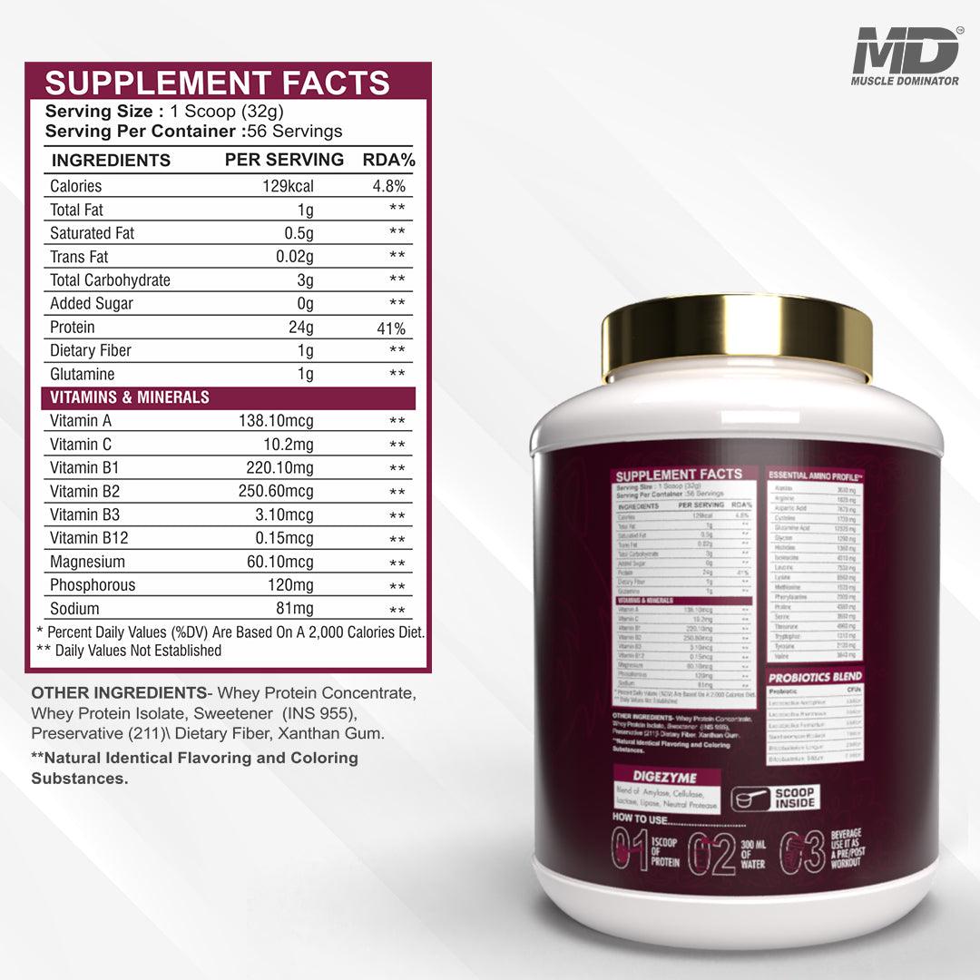 MD essential Whey Protein | 24G Protein | 1G Dietary fiber - Quenchlabz