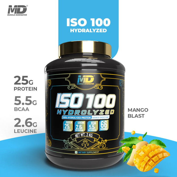 MD ISO100 HYDROLYZED WHEY | 25G Protein | 2.6G Leucine | 5.5G BCAA - Quenchlabz