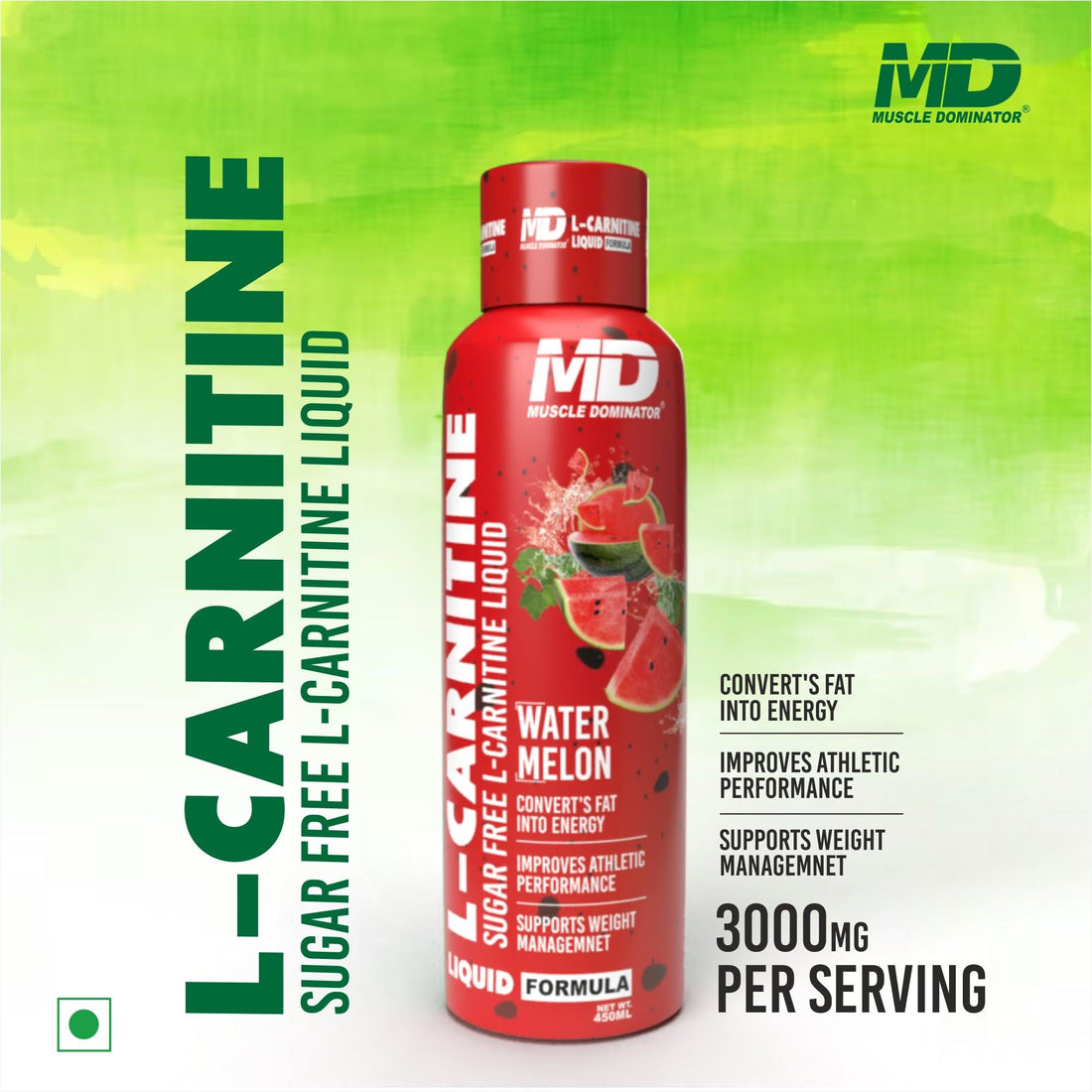 MD L-Carnitine Liquid | 3000 mg L-Carnitine | 500 mg L-Arginine - Quenchlabz