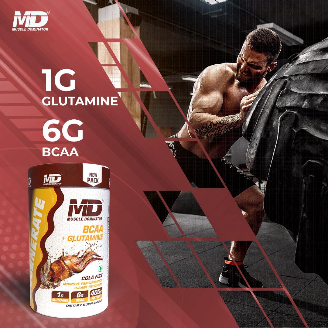 MD Regenerate BCAA + Glutamine 400 Gm - Quenchlabz