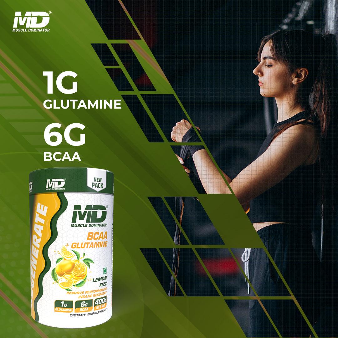 MD Regenerate BCAA + Glutamine 400 Gm - Quenchlabz