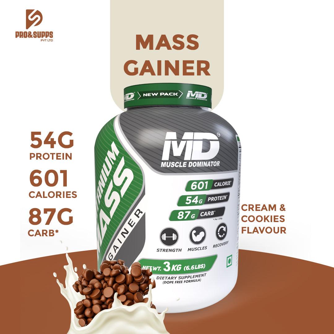 MD Titanium Mass Gainer | 54 G Protein | 87 G Carbs - Quenchlabz