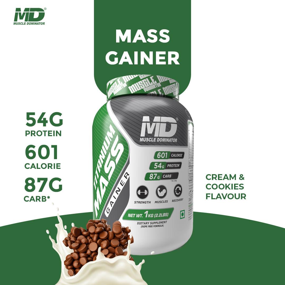 MD Titanium Mass Gainer | 54 G Protein | 87 G Carbs - Quenchlabz