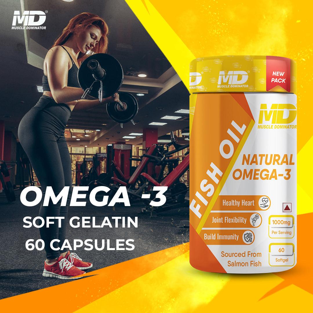 NATURAL OMEGA-3 Fish Oil 1000mg Softgels - Quenchlabz