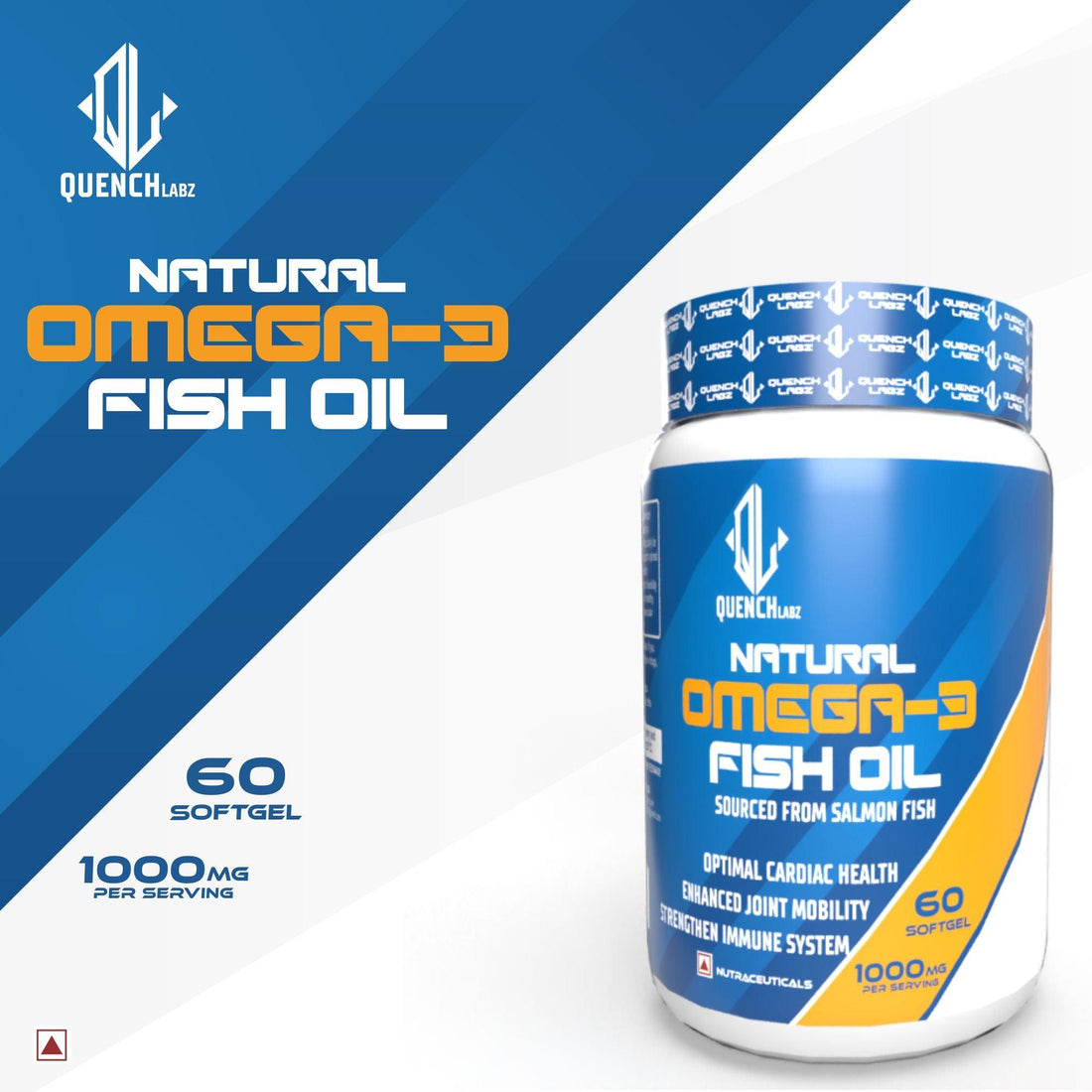 Natural Omega-3 Fish Oil - Improve Health & Well-being - Quenchlabz