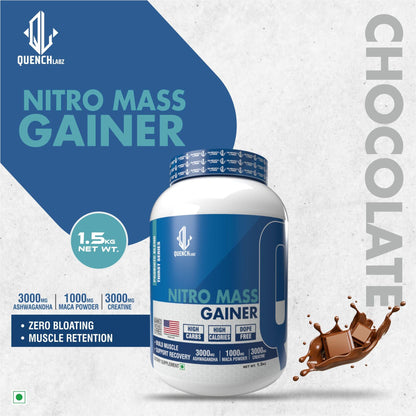 Nitro Mass Gainer | 3G Ashwagandha | 1G Macca | 3G Creatine - Quenchlabz