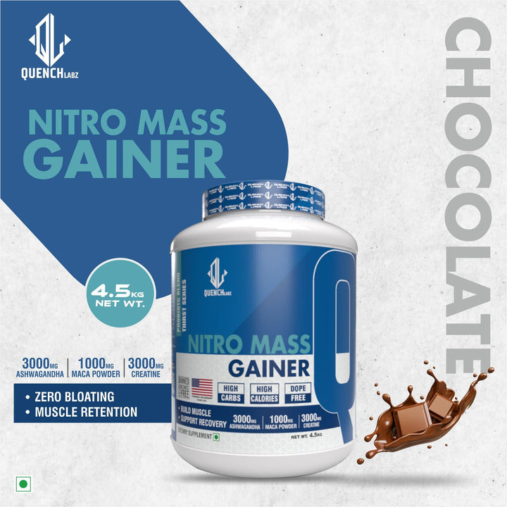 Nitro Mass Gainer | 3G Ashwagandha | 1G Macca | 3G Creatine - Quenchlabz