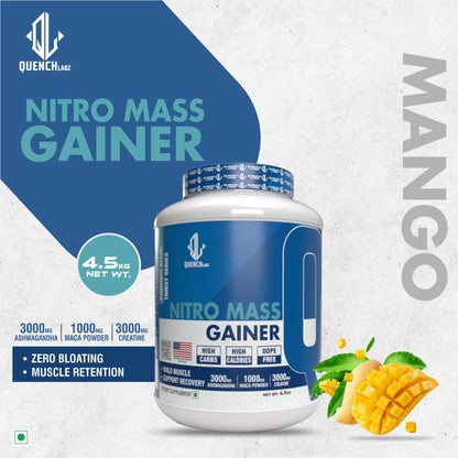 Nitro Mass Gainer | 3G Ashwagandha | 1G Macca | 3G Creatine - Quenchlabz