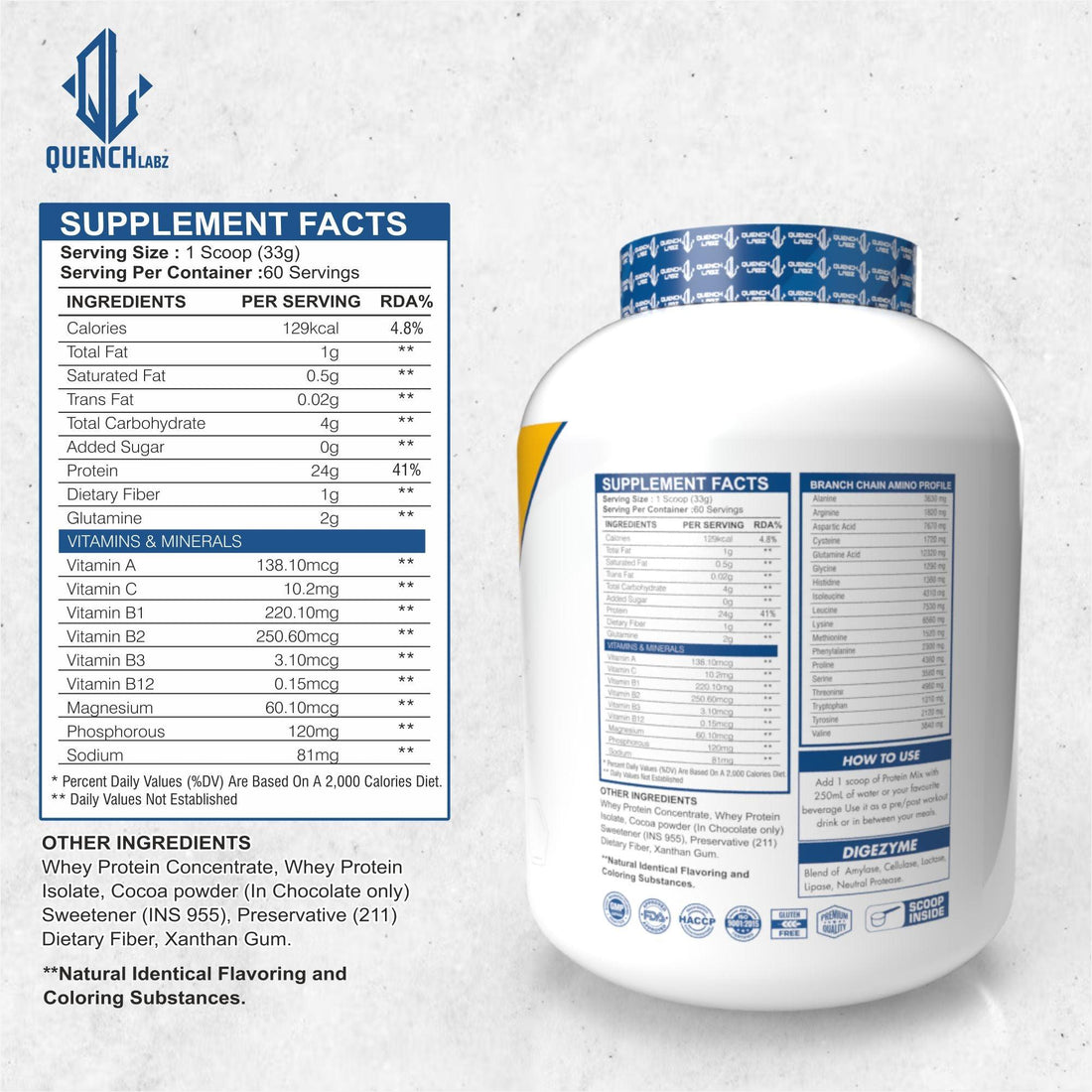 Whey Protein | Clinically Tested 50% Higher Protein Absorption - Quenchlabz