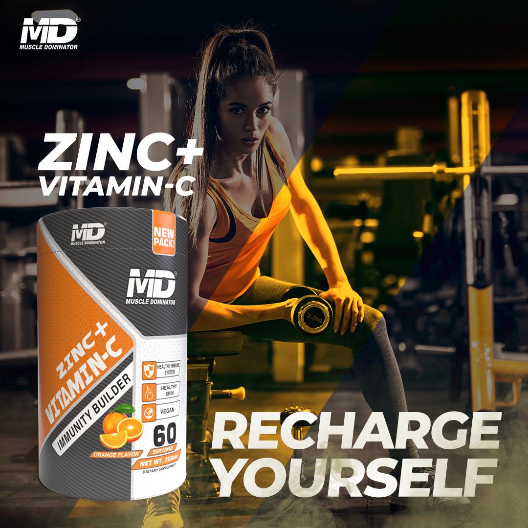 Zink+Vitamin C Orange Flavor Powder Form 300gms - Quenchlabz